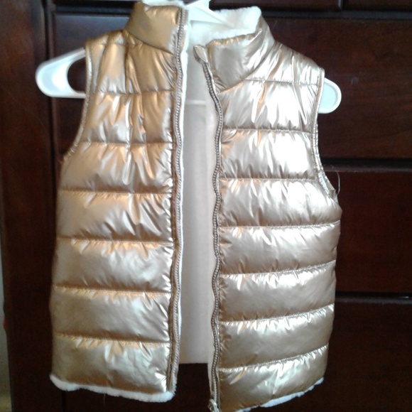 kohls Jackets & Coats Kohls Girls Goldwhite Fur Reversible Puff